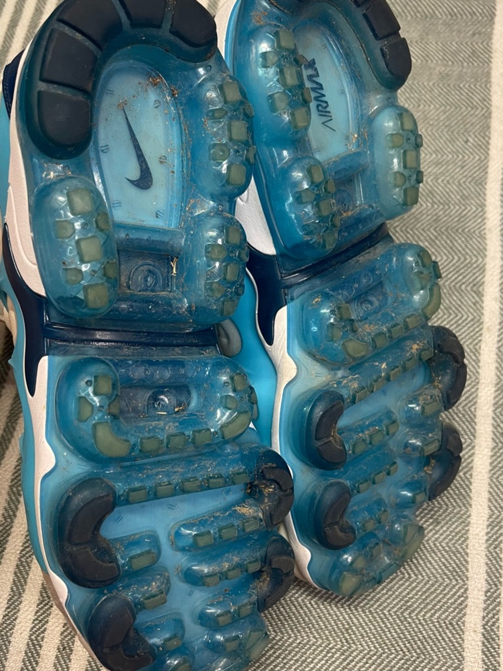 Nike Air VaporMax Plus White Blue Shoes Size 10‎ - Picture 3 of 7